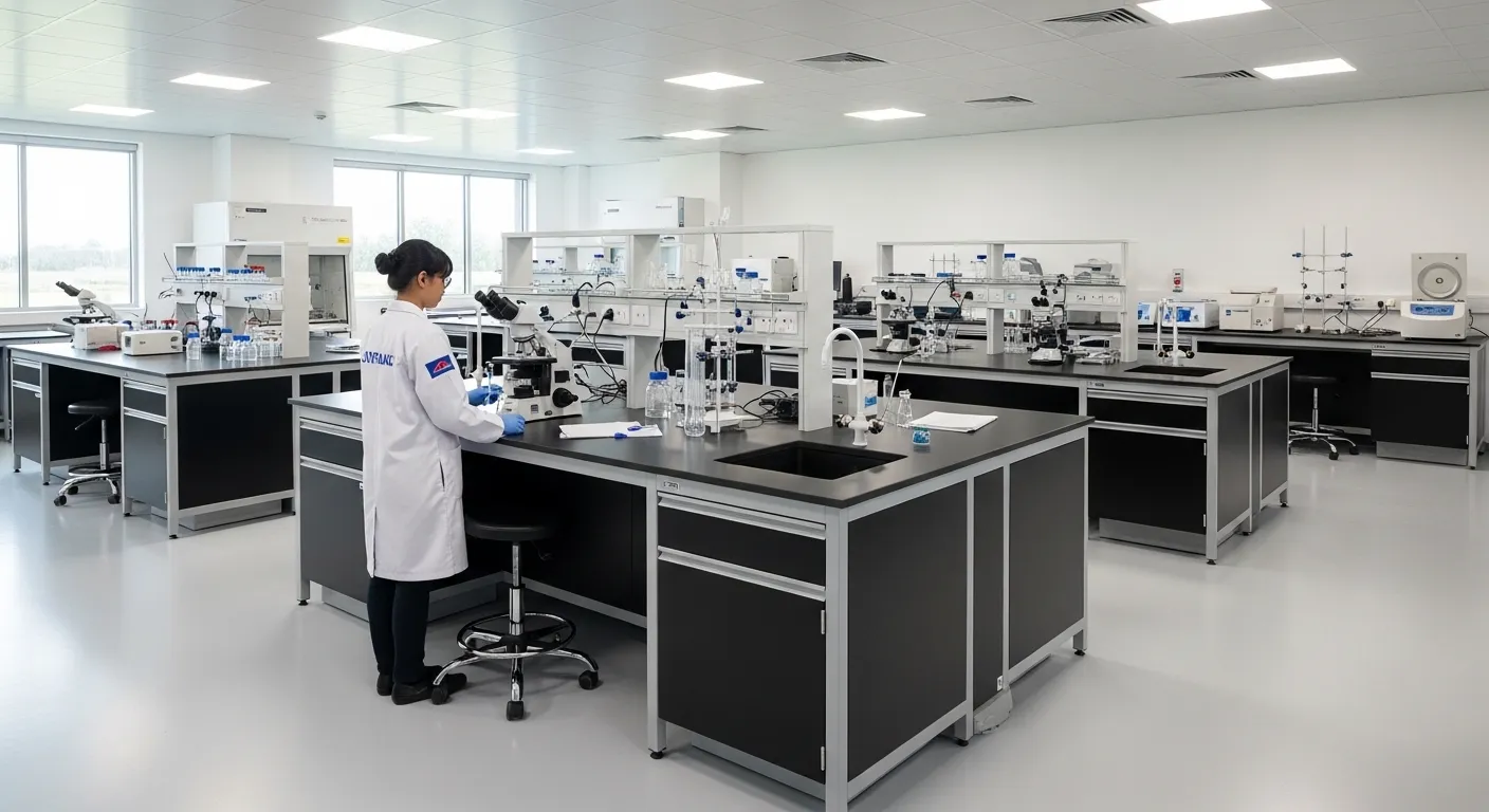 Top Table Phenolic Resin pada Furniture Laboratorium PT JAYRAKS