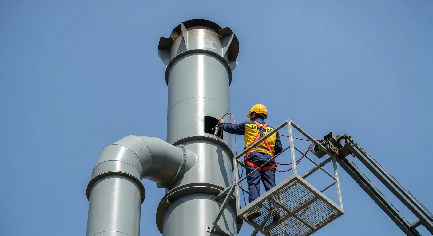 Instalasi Cerobong dan Uji Emisi Scrubber