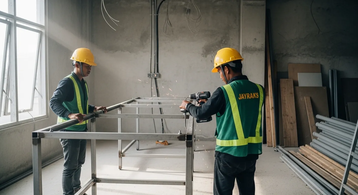 Hasil Instalasi Meja Laboratorium Selesai