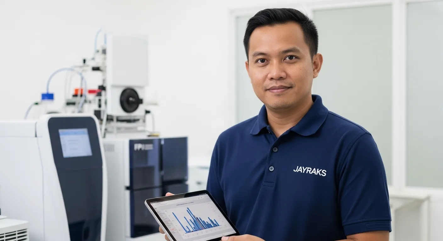 Layar Monitor Menampilkan Kromatogram Resolusi Tinggi