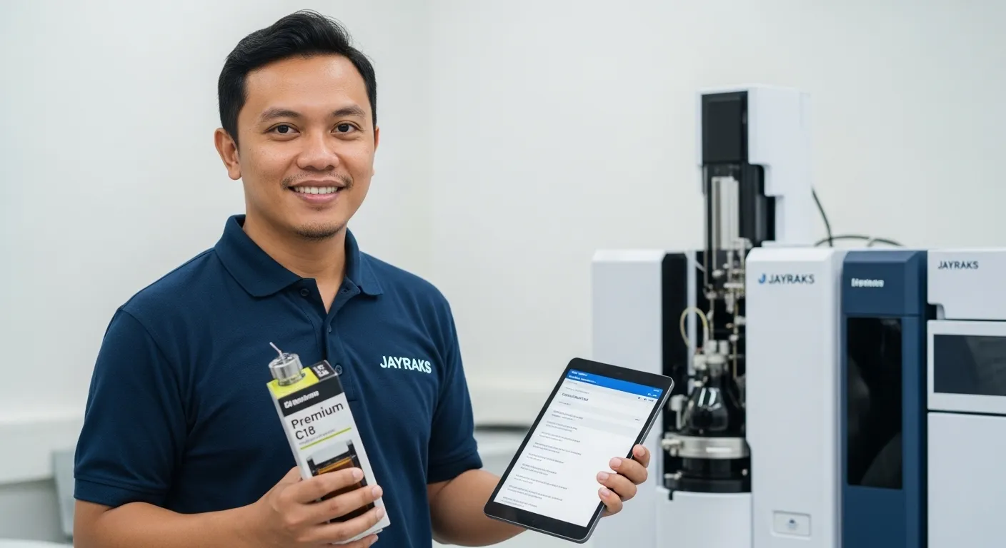 Teknisi spesialis suplayer PT JAYRAKS melakukan respons cepat maintenance instrumen MS