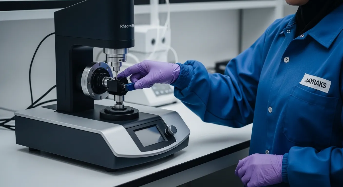 Spesialis aplikasi memberikan pelatihan interpretasi data reologi dan pengembangan metode kepada analis lab