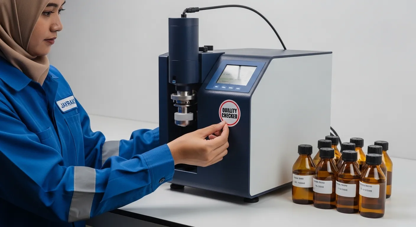 Tangkapan layar antarmuka software yang menampilkan fitur keamanan log Audit Trail untuk kepatuhan FDA