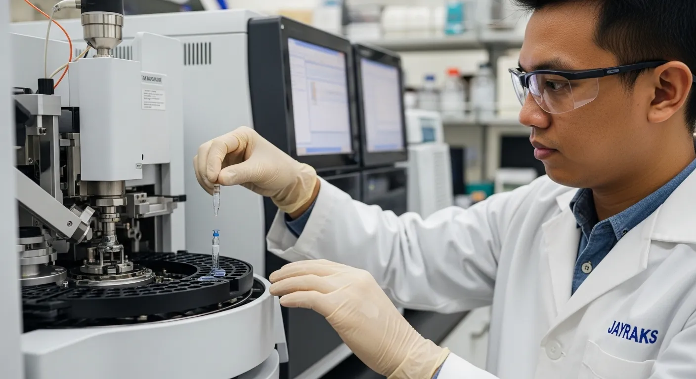 Antarmuka software yang terkunci menampilkan log audit trail anti-manipulasi untuk kepatuhan regulasi FDA