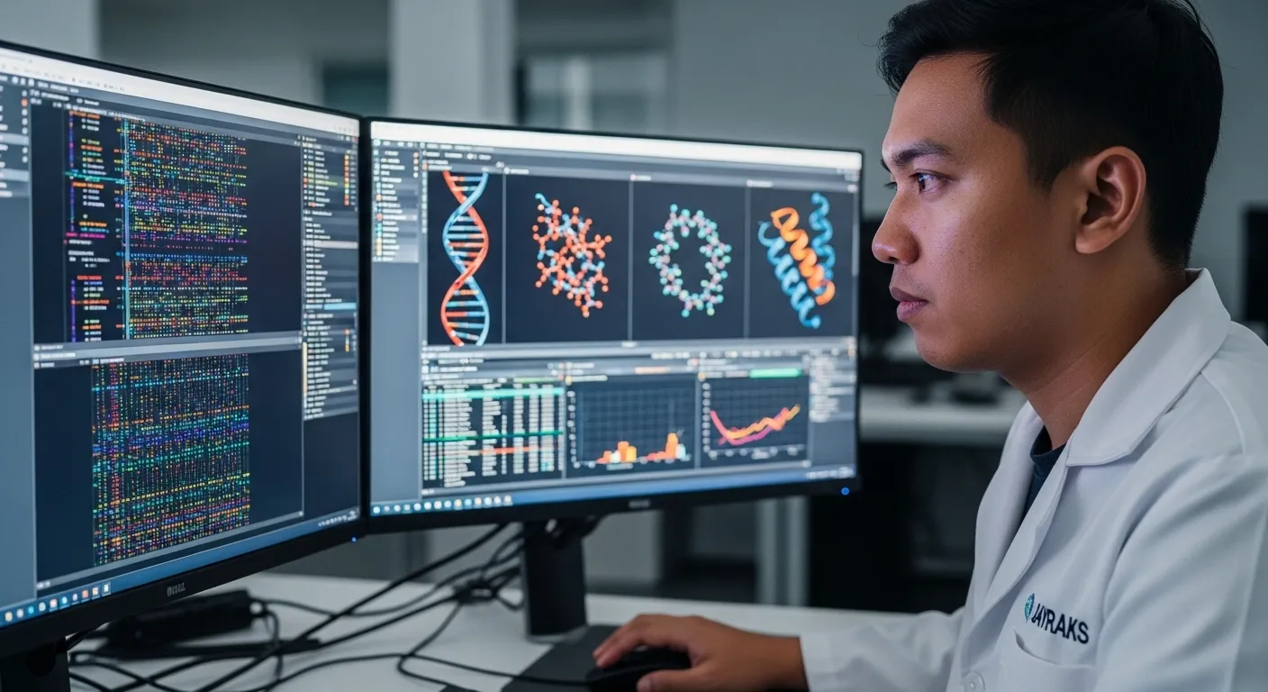 Tampilan dashboard software bioinformatika yang mengolah big data pemetaan varian NGS