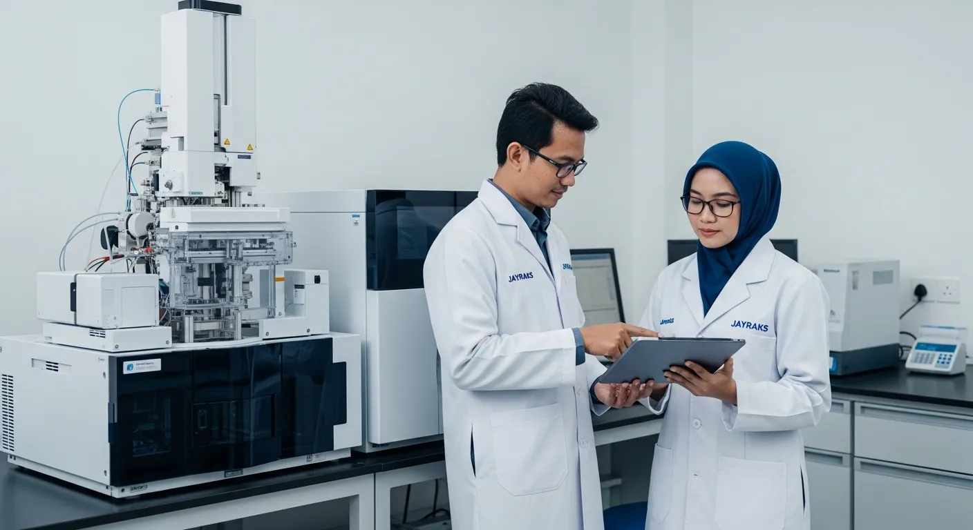 Foto interaksi kemitraan terintegrasi antara tim RancangKimia dengan kepala laboratorium