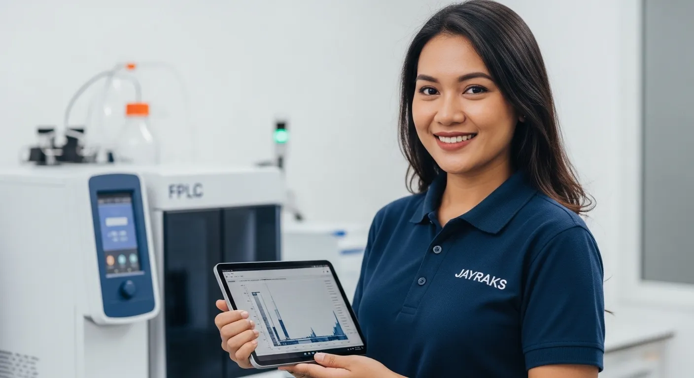 Layar Monitor Menampilkan Kromatogram Resolusi Tinggi