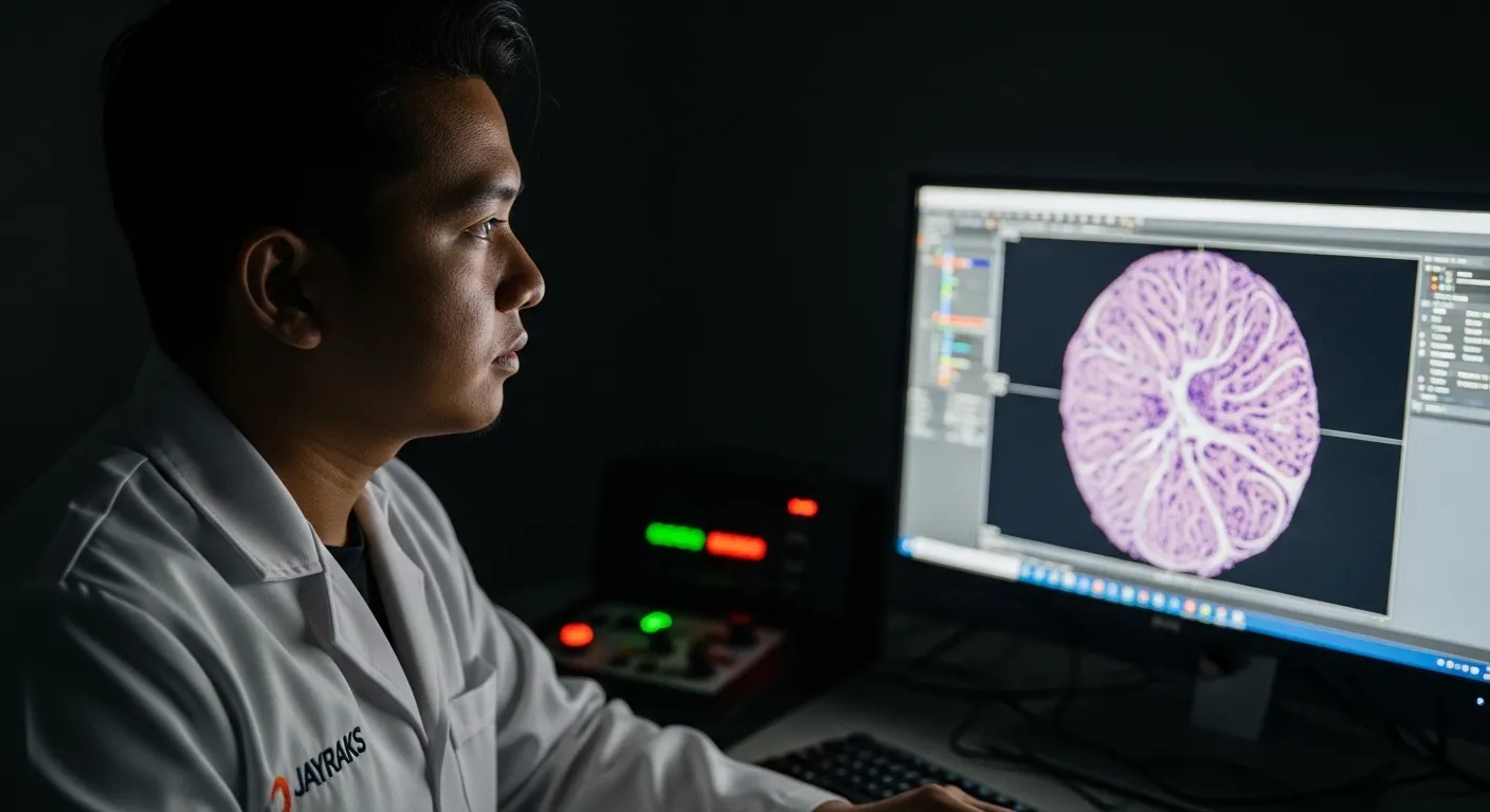 Tampilan software Volume Rendering 3D Spheroid Organoid
